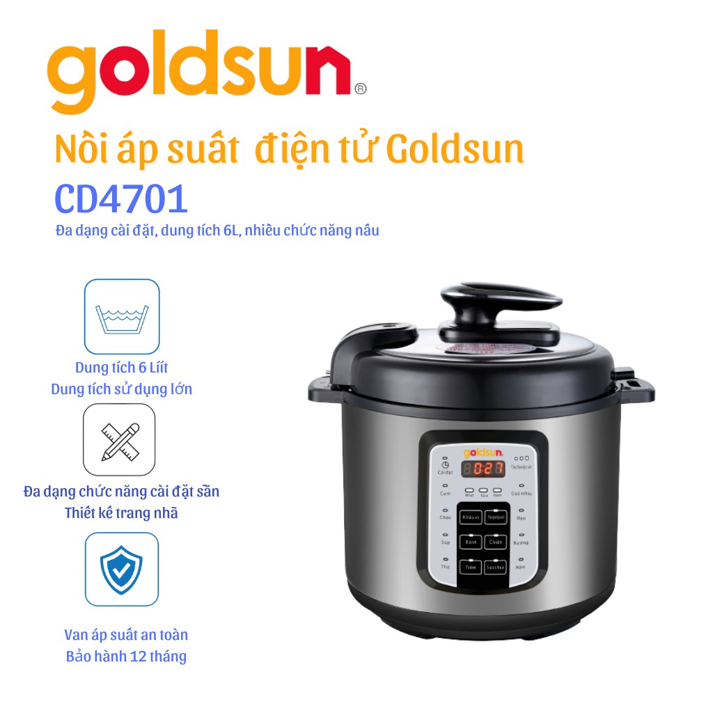 Nồi áp suất điện đa năng Goldsun 6L CD4701
